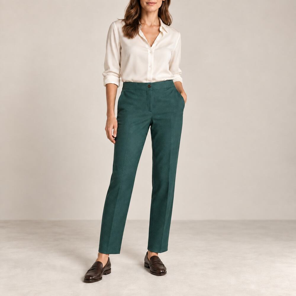 Tory Burch Forest Green Wool Ankle Dress Pants Size 4